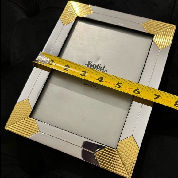 Vintage Solid Brass & Chrome Art Deco Revival Ornate Photo Frame 5x7 EUC 80s 90s - Picture 11 of 11